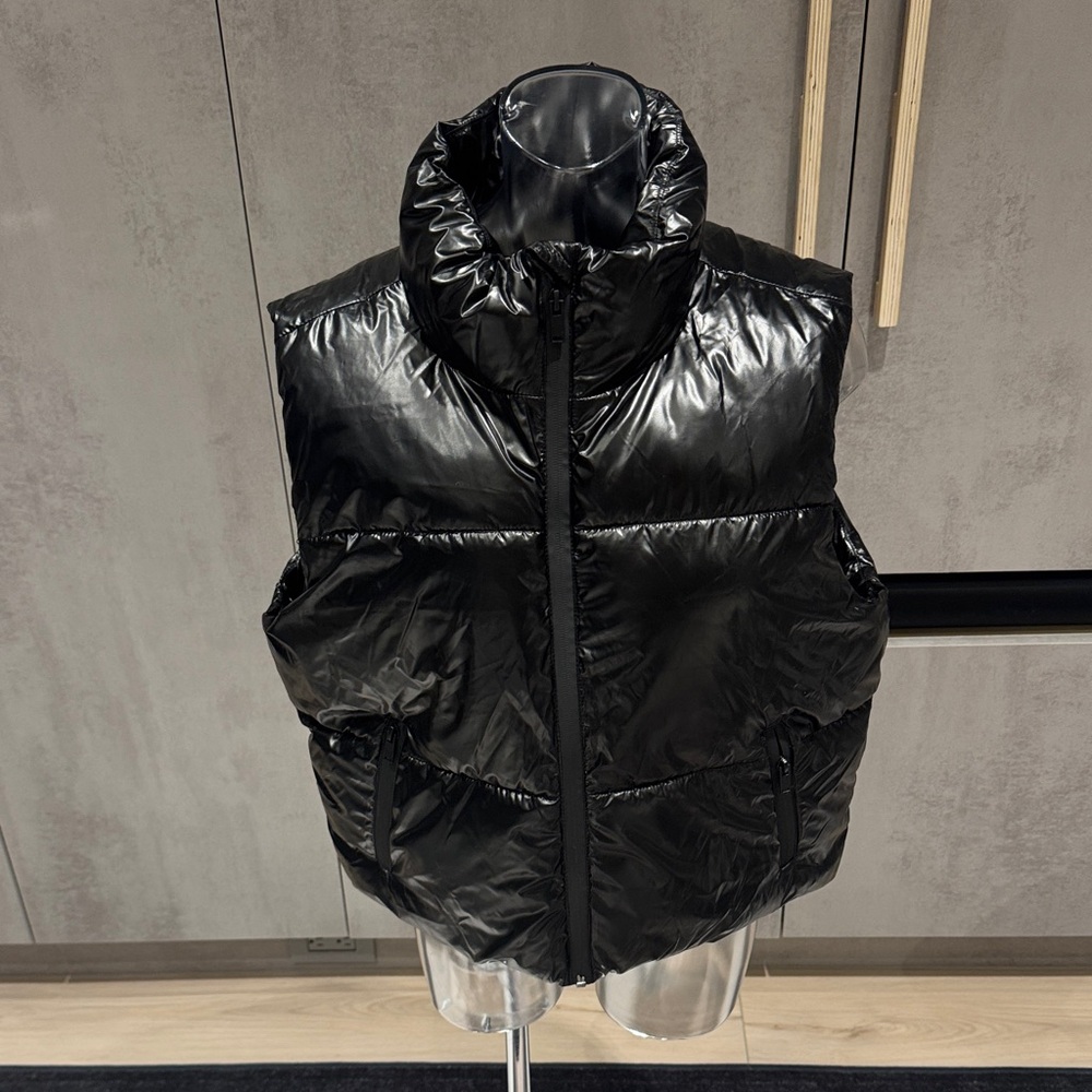 Ardene Shiny Black Puffer Vest